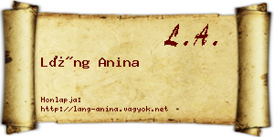 Láng Anina névjegykártya